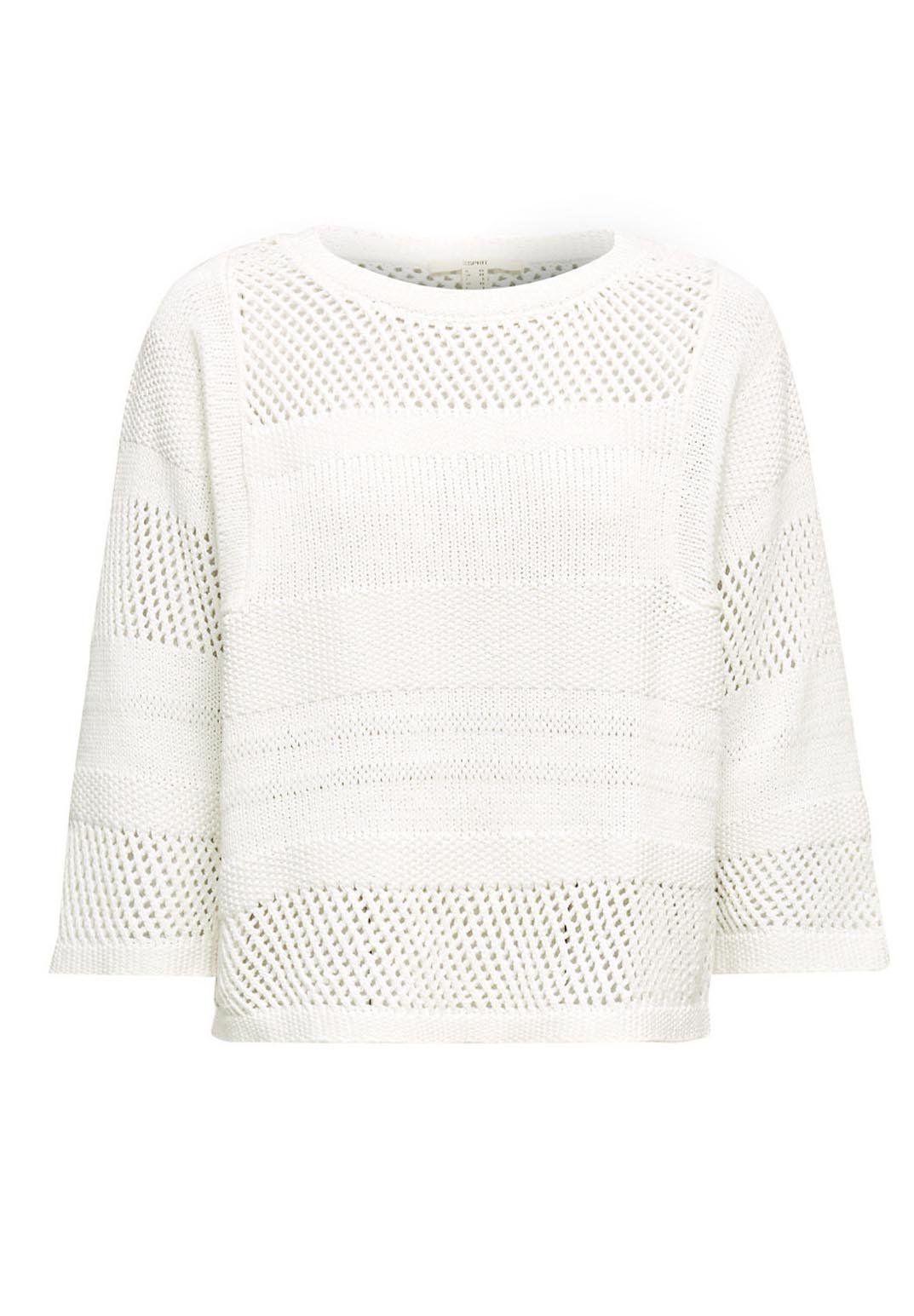 ESPRIT Mit Leinen Pullover mit Lochmuster
